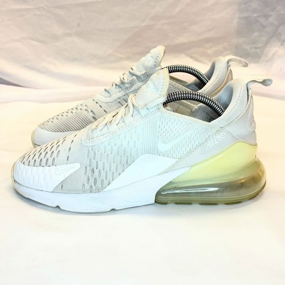 Nike Air Max‎ 270 Triple White Kids 5.5Y Womens 7 Sneakers 943345-103